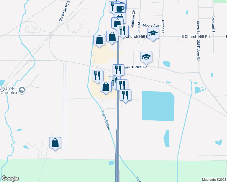 map of restaurants, bars, coffee shops, grocery stores, and more near 5576 U.S. 45 Alternate in West Point