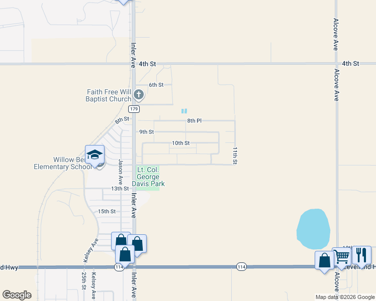 map of restaurants, bars, coffee shops, grocery stores, and more near 8601 8th Street in Lubbock