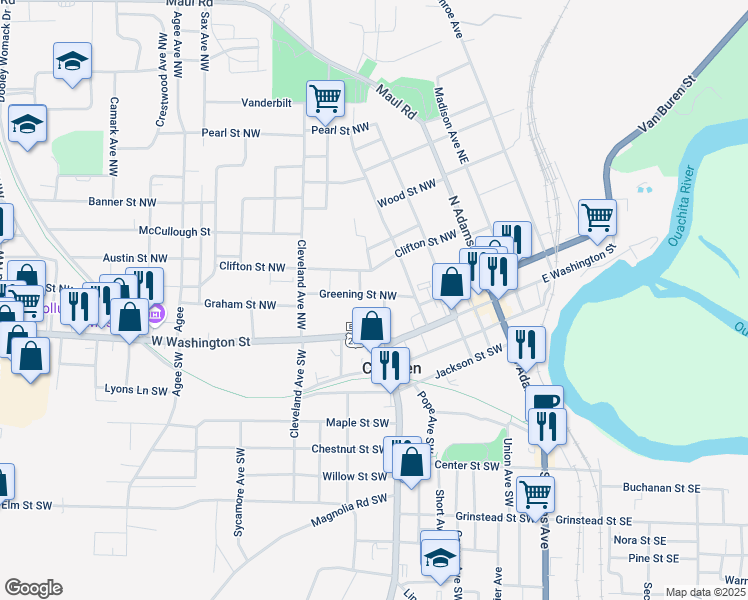 map of restaurants, bars, coffee shops, grocery stores, and more near 417 Greening Street Northwest in Camden