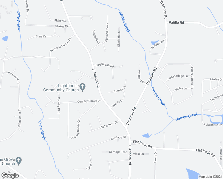 map of restaurants, bars, coffee shops, grocery stores, and more near 265 Honda Court in Stockbridge
