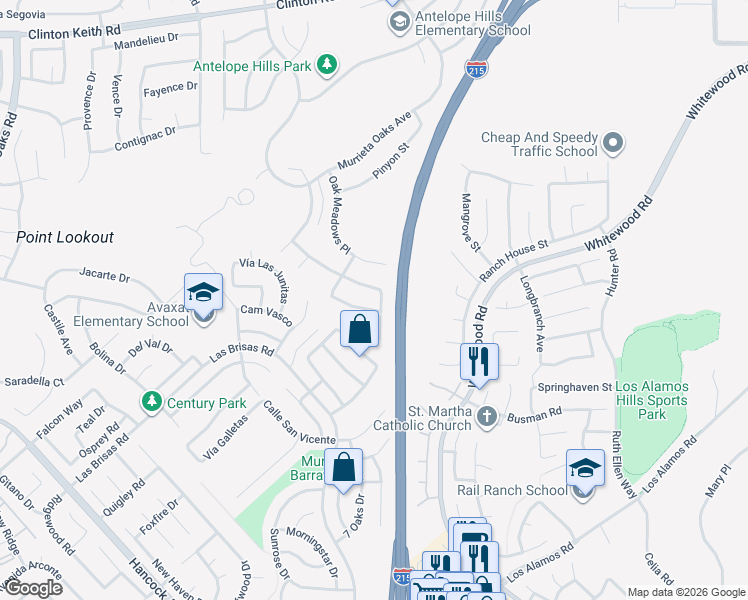 map of restaurants, bars, coffee shops, grocery stores, and more near 36837 Wax Myrtle Place in Murrieta