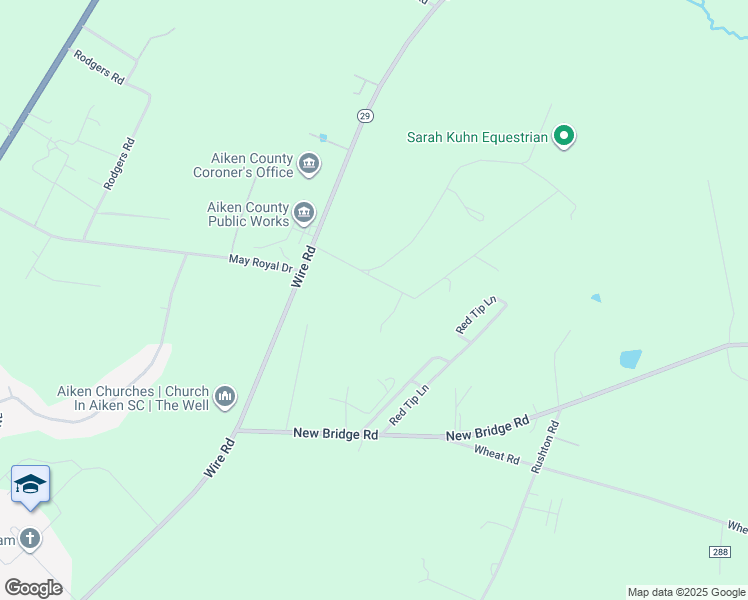 map of restaurants, bars, coffee shops, grocery stores, and more near 488 Red Tip Lane in Aiken