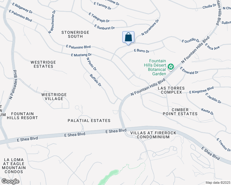 map of restaurants, bars, coffee shops, grocery stores, and more near 10005 North Pinto Drive in Fountain Hills