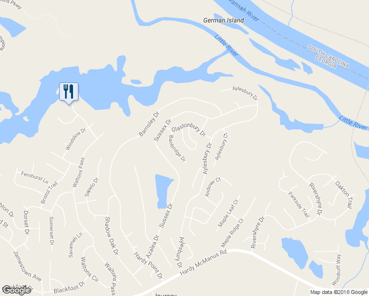 map of restaurants, bars, coffee shops, grocery stores, and more near 424 Keeling Lane in Evans