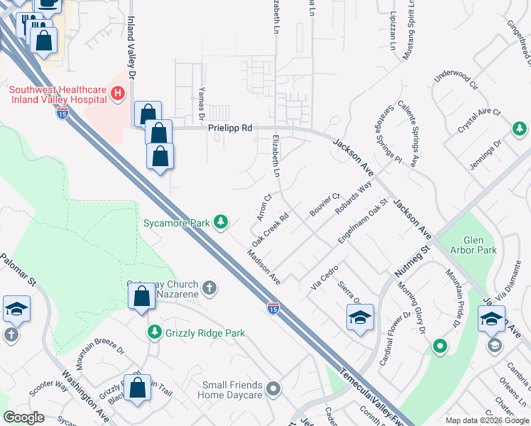 map of restaurants, bars, coffee shops, grocery stores, and more near 23532 Hamlin Court in Murrieta