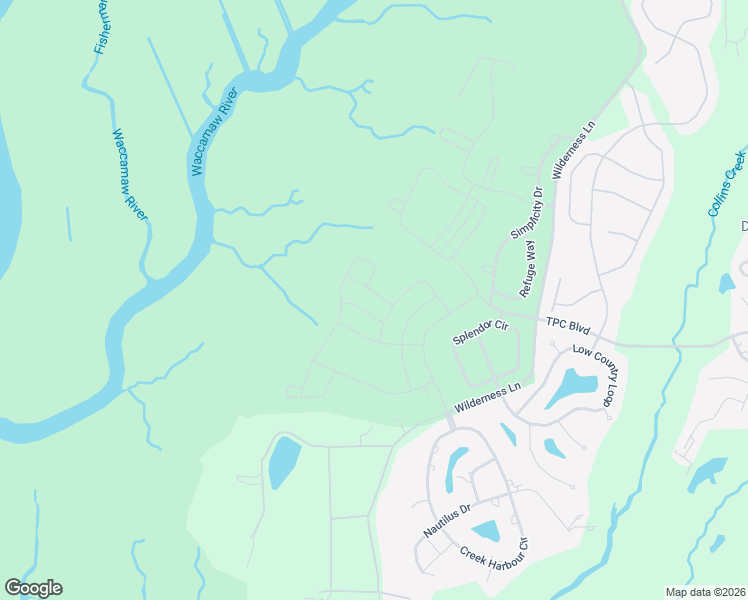 map of restaurants, bars, coffee shops, grocery stores, and more near TPC Boulevard in Murrells Inlet
