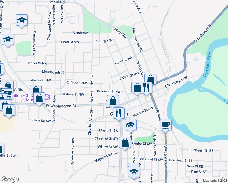 map of restaurants, bars, coffee shops, grocery stores, and more near 417 Greening Street Northwest in Camden