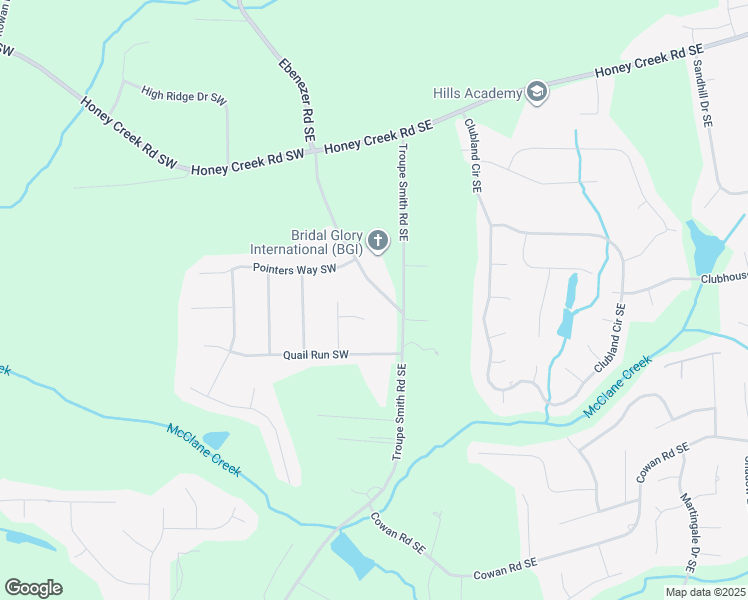 map of restaurants, bars, coffee shops, grocery stores, and more near 3789 Troupe Smith Road Southeast in Conyers