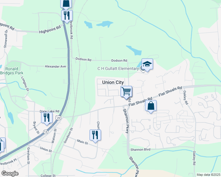 map of restaurants, bars, coffee shops, grocery stores, and more near in Union City