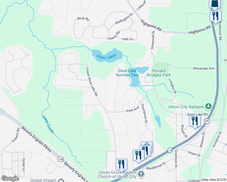 map of restaurants, bars, coffee shops, grocery stores, and more near 6200 Ward Road in Union City