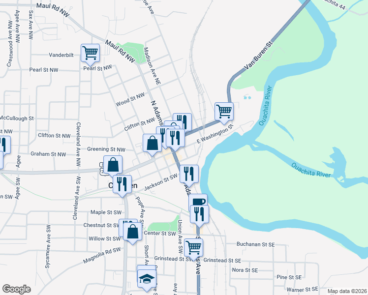 map of restaurants, bars, coffee shops, grocery stores, and more near Madison Avenue in Camden