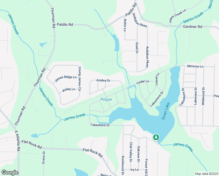 map of restaurants, bars, coffee shops, grocery stores, and more near 404 Hawthorne Circle in Stockbridge