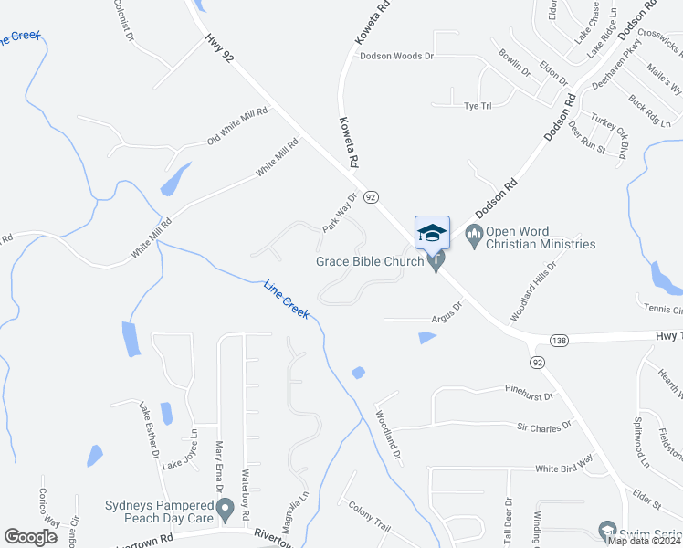 map of restaurants, bars, coffee shops, grocery stores, and more near 2145 Village Green Drive in Fairburn