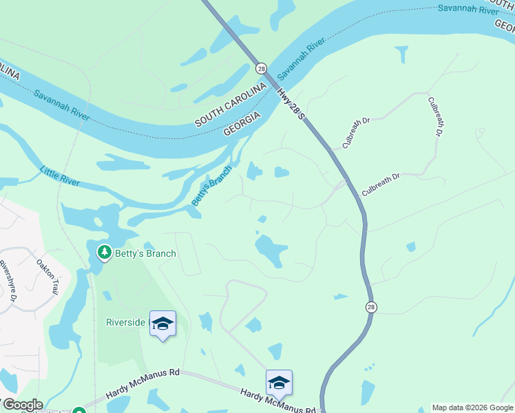 map of restaurants, bars, coffee shops, grocery stores, and more near 4244 Riverside Drive in Evans