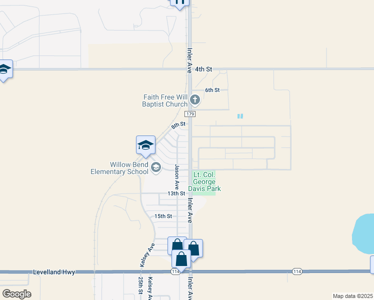 map of restaurants, bars, coffee shops, grocery stores, and more near 8701 10th Street in Lubbock
