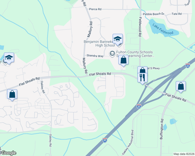 map of restaurants, bars, coffee shops, grocery stores, and more near 6210 Flat Trce in Union City
