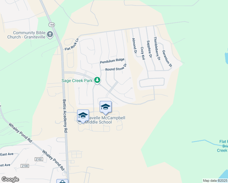 map of restaurants, bars, coffee shops, grocery stores, and more near 2087 Winding Trail Road in Graniteville