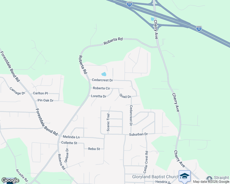map of restaurants, bars, coffee shops, grocery stores, and more near 643 Loretta Drive in Birmingham