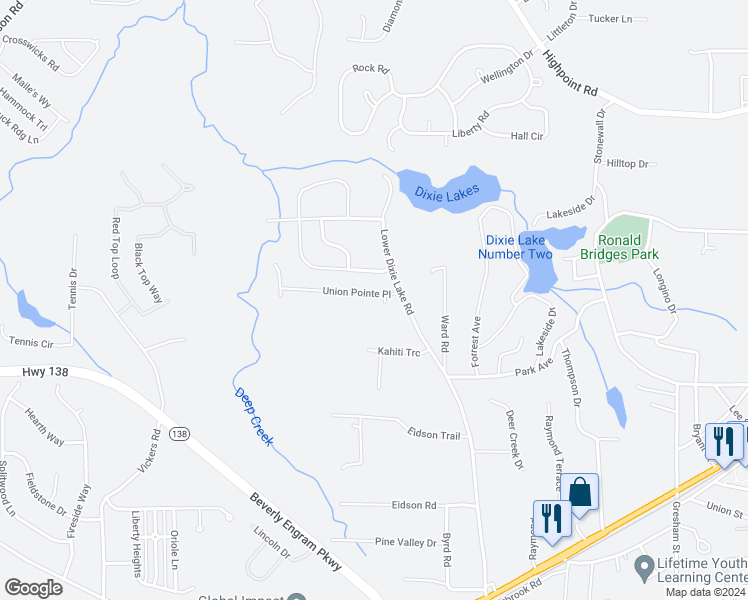 map of restaurants, bars, coffee shops, grocery stores, and more near 5505 Walk Union Pointe Place in Union City
