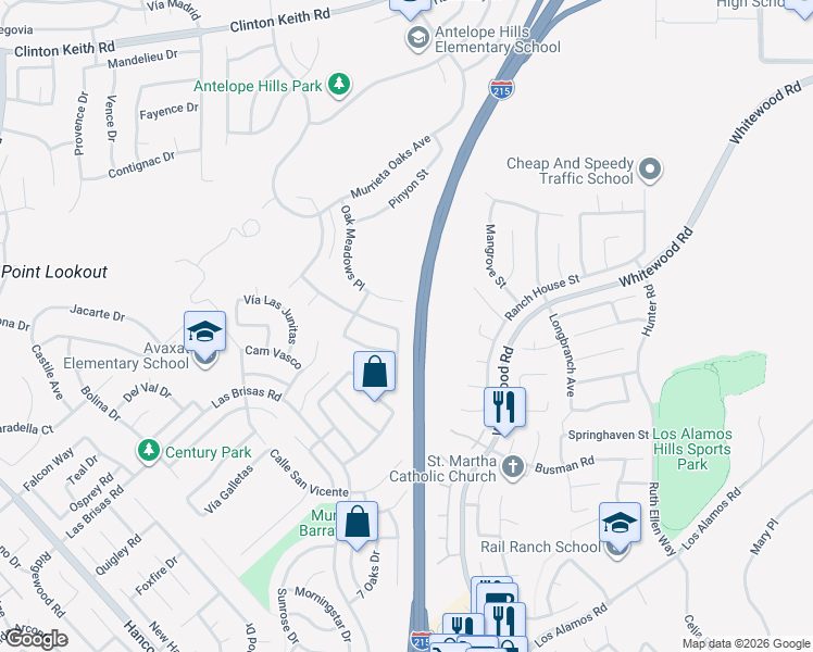 map of restaurants, bars, coffee shops, grocery stores, and more near 36806 Wax Myrtle Place in Murrieta