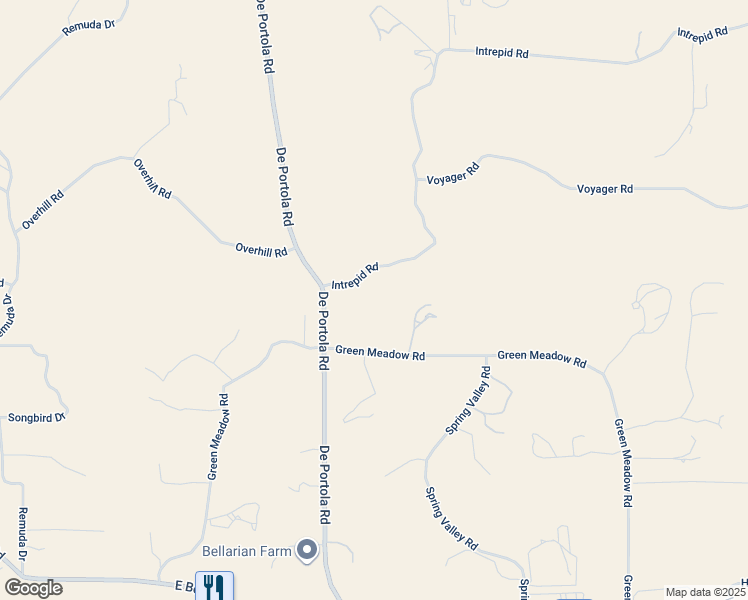map of restaurants, bars, coffee shops, grocery stores, and more near Green Meadow Road in Temecula