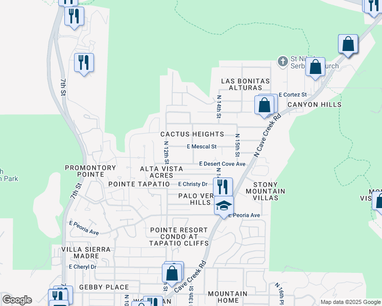 map of restaurants, bars, coffee shops, grocery stores, and more near 11026 North 13th Street in Phoenix