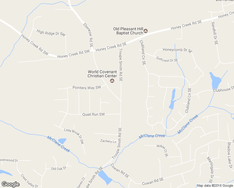 map of restaurants, bars, coffee shops, grocery stores, and more near 3789 Troupe Smith Road Southeast in Conyers