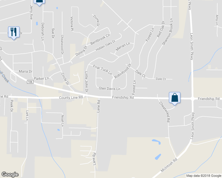 map of restaurants, bars, coffee shops, grocery stores, and more near 1998 Robinhood Drive in Oxford