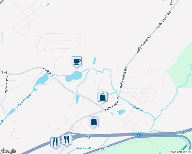 map of restaurants, bars, coffee shops, grocery stores, and more near 2970 Radio Drive in Moody