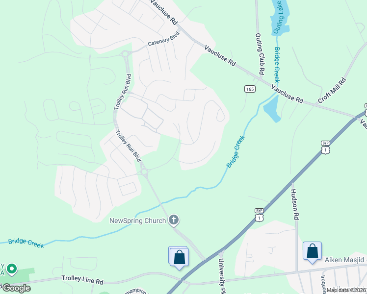 map of restaurants, bars, coffee shops, grocery stores, and more near 512 Telegraph Drive in Aiken