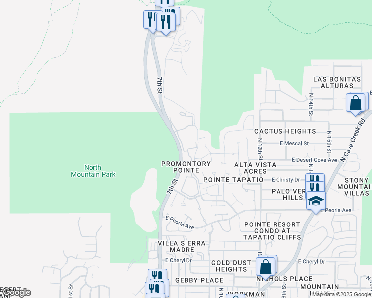 map of restaurants, bars, coffee shops, grocery stores, and more near 888 East Clinton Street in Phoenix