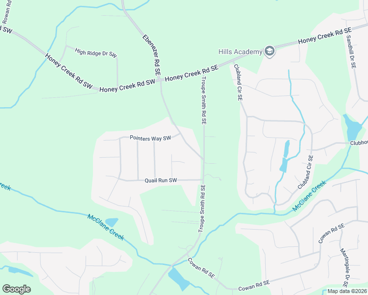 map of restaurants, bars, coffee shops, grocery stores, and more near 3775 Ebenezer Road Southeast in Conyers