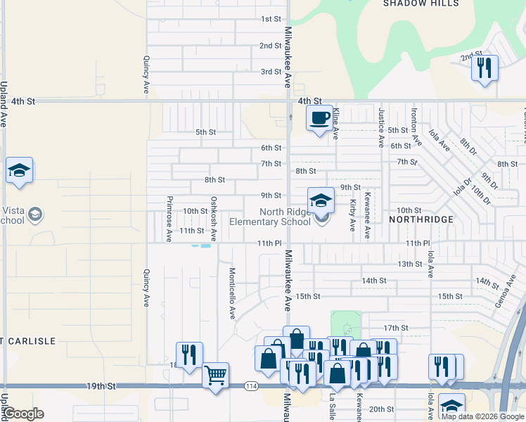 map of restaurants, bars, coffee shops, grocery stores, and more near 902 Milwaukee Avenue in Lubbock