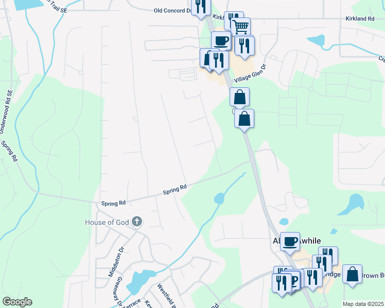 map of restaurants, bars, coffee shops, grocery stores, and more near 45 Somerset Court in Covington