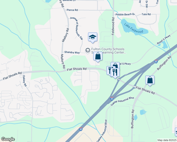 map of restaurants, bars, coffee shops, grocery stores, and more near 6208 Shenfield Lane in Union City