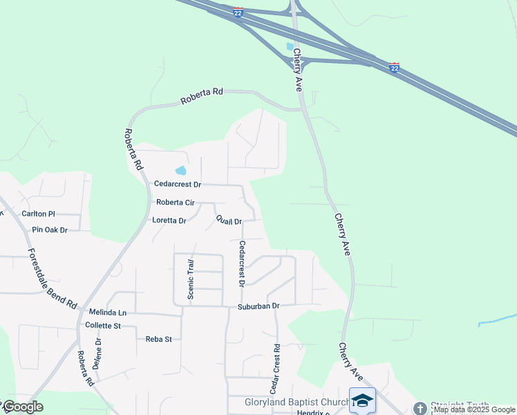 map of restaurants, bars, coffee shops, grocery stores, and more near 2100 Cedar Crest Drive in Birmingham