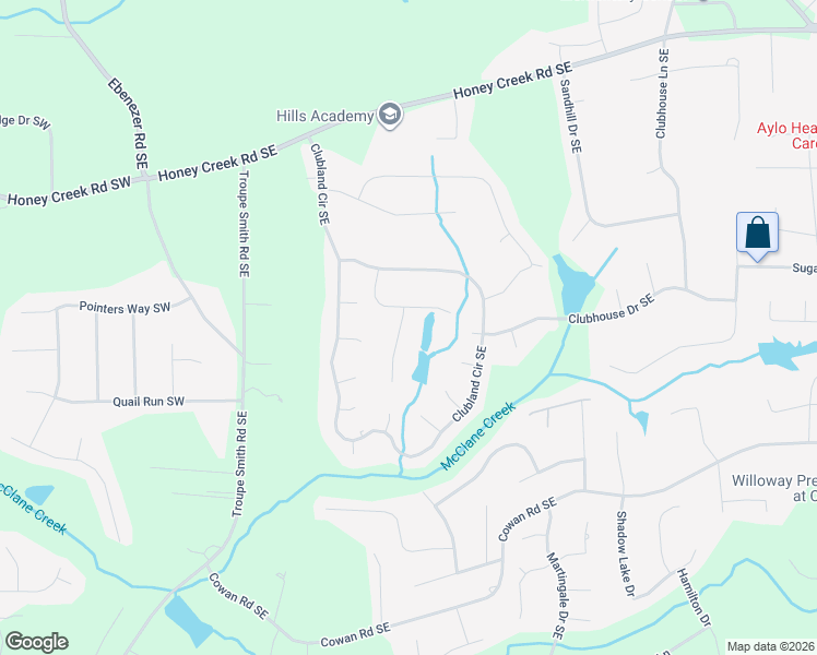map of restaurants, bars, coffee shops, grocery stores, and more near 1205 Twins Ponds Court Southeast in Conyers