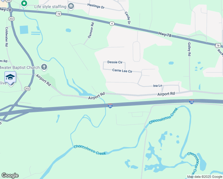 map of restaurants, bars, coffee shops, grocery stores, and more near 3736 Airport Road in Oxford