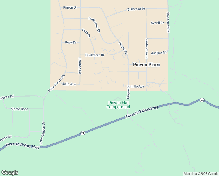 map of restaurants, bars, coffee shops, grocery stores, and more near 63980 Vallecito Lane in Mountain Center