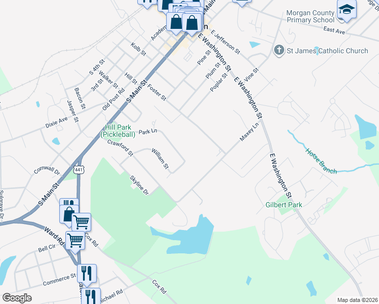 map of restaurants, bars, coffee shops, grocery stores, and more near 895 Park Lane in Madison