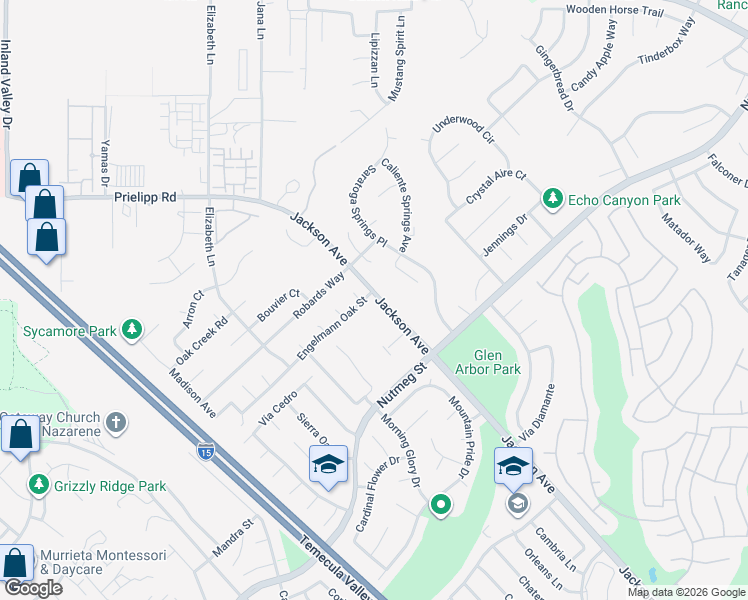 map of restaurants, bars, coffee shops, grocery stores, and more near 40761 Engelmann Oak Street in Murrieta