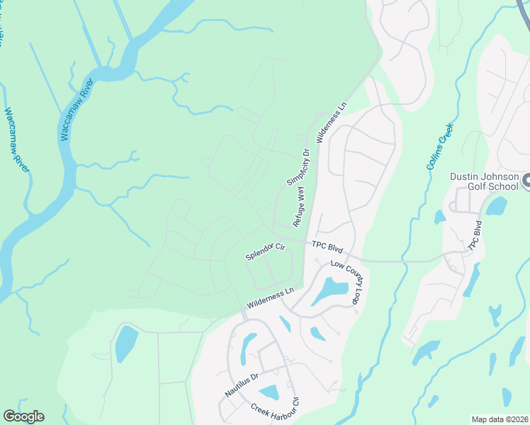 map of restaurants, bars, coffee shops, grocery stores, and more near 356 Simplicity Drive in Murrells Inlet
