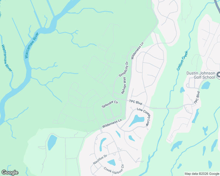map of restaurants, bars, coffee shops, grocery stores, and more near 356 Simplicity Drive in Murrells Inlet