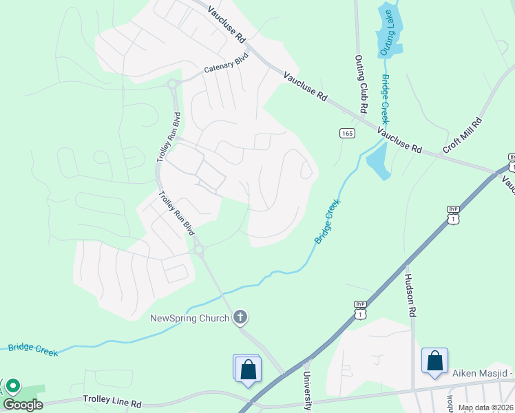 map of restaurants, bars, coffee shops, grocery stores, and more near 512 Telegraph Drive in Aiken