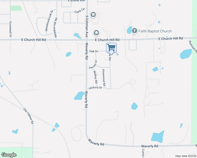 map of restaurants, bars, coffee shops, grocery stores, and more near 1201-1299 Hickory Drive in West Point