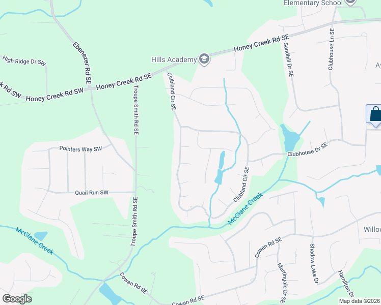 map of restaurants, bars, coffee shops, grocery stores, and more near 661 Mccoy Drive Souteast in Conyers