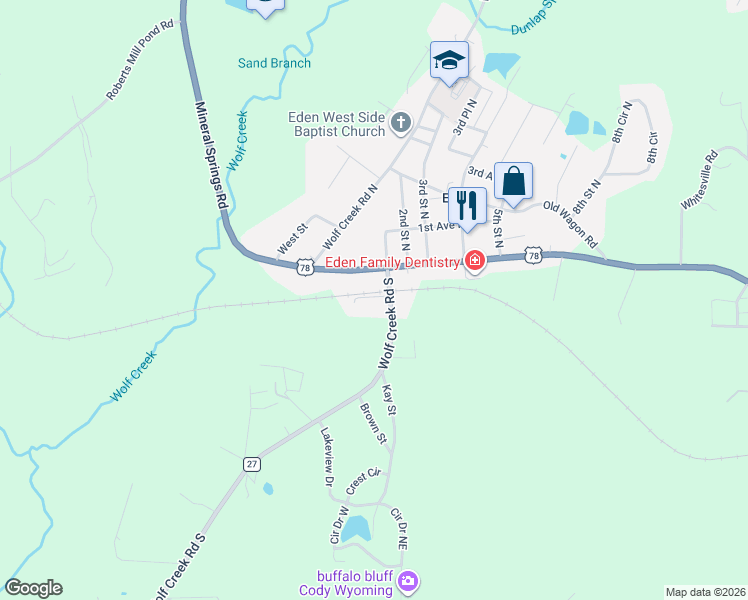 map of restaurants, bars, coffee shops, grocery stores, and more near 213 Arnett Drive in Pell City
