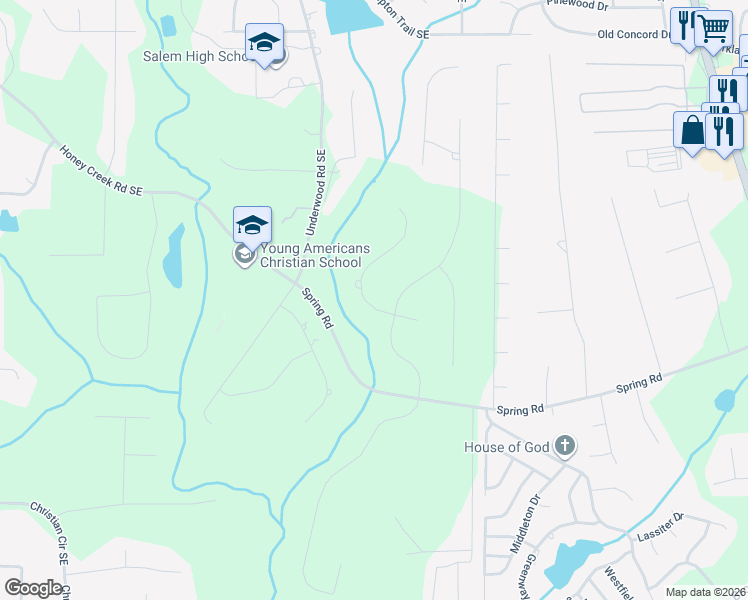 map of restaurants, bars, coffee shops, grocery stores, and more near 50 Lake Lucinda Drive in Covington