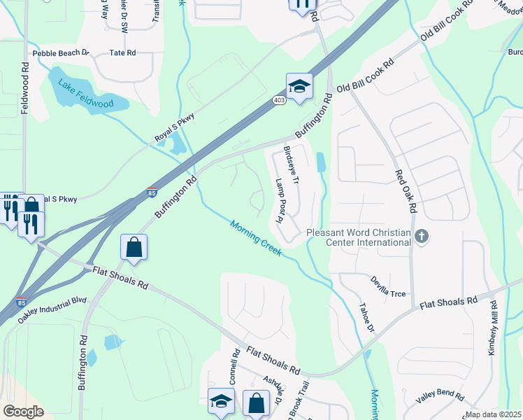 map of restaurants, bars, coffee shops, grocery stores, and more near 6186 Ripple Way in Atlanta