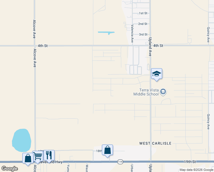 map of restaurants, bars, coffee shops, grocery stores, and more near 512 Valencia Avenue in Lubbock